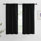 Nicetown Halloween Blackout Curtains Window Panel Drapes - (Black Color) W34 X L54, Double Panels, Home Decoration Light Blockin