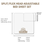 Flex Head King Sheets Sets For Adjustable Beds-Top Split King Sheets Sets (4 Pcs) King 34 Inch Down Sheets Taupe 15-18 Inch Deep Sheets
