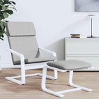 vidaXL Relaxing Chair in Light Gray Fabric - Comfortable Seating with Solid Birch Wood Frame - Suitable for Dining Room, Living Room, Restaurant, and Recreation Area