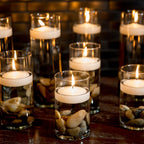 3 Inch Floating Candles, 24Pack White Unscented Dripless Wax Burning Candle, Long Burning 13-15Hours And Smokeless Candle For We