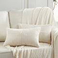 Fancy Homi 2 Packs Cream Lumbar Decorative Throw Pillow Covers 12X20 Inch For Living Room Couch Bed Sofa, Rustic Farmhouse Boho