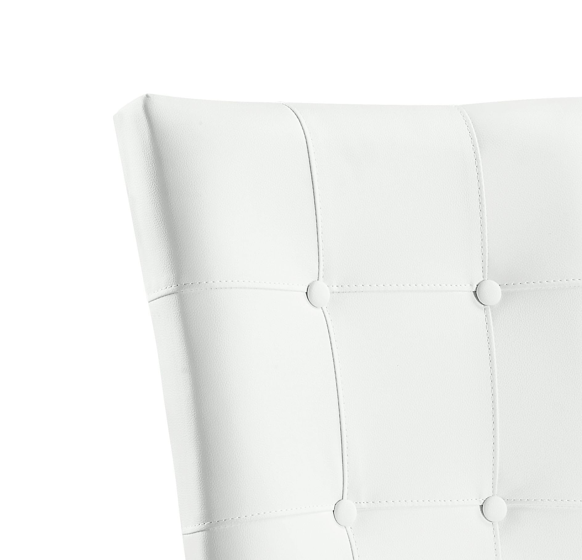 Acme Hussein Faux Leather Upholstered Side Chair in White and Black