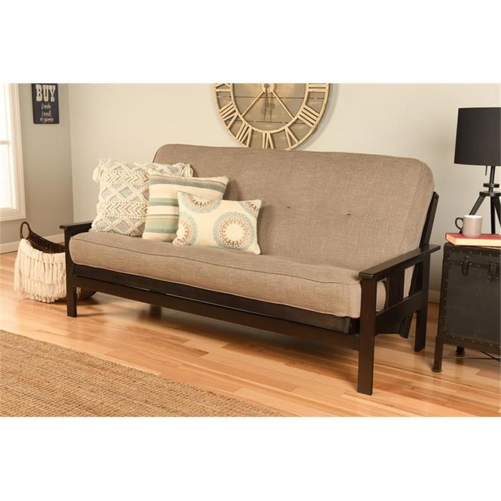 Kodiak Furniture Cotton/Foam Full Futon 7" Mattress w/Linen Stone Fabric Cover-Frame Not Included
