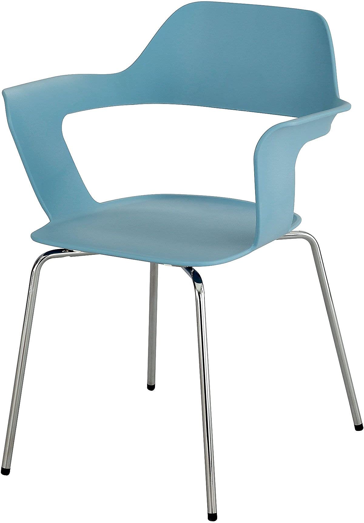 Safco Products Bandi Shell Stack Chair , Blue, Sturdy Steel Frame, Polypropylene Shell, Stacks 8 High (2 Cartons), 4275BU