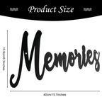 Hotop Metal Word Sign Memories Word Sign Rustic Black Cutout Memories Wall Decor For Home Library Office Diy Party Housewarming
