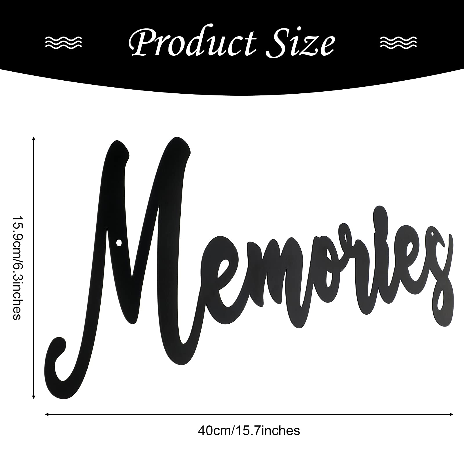 Hotop Metal Word Sign Memories Word Sign Rustic Black Cutout Memories Wall Decor For Home Library Office Diy Party Housewarming
