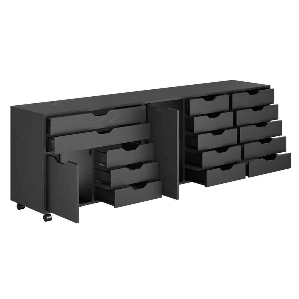 Winsome Wood Halifax 3-Pc Storage Cabinet Set, Black