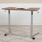 Flash Furniture Sit-Stand Cherry Ergonomic Computer Desk with 37.375"W Top