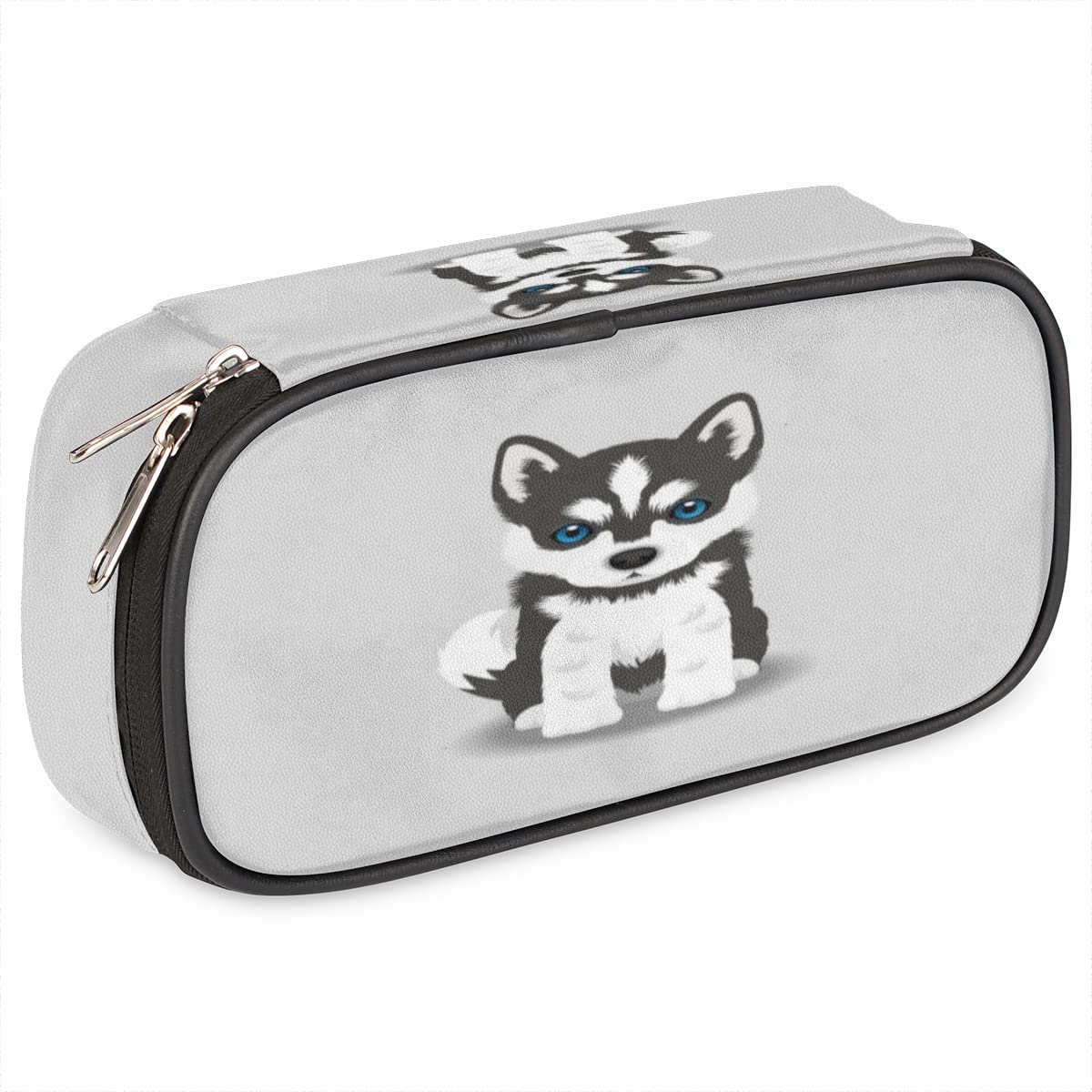 Husky Dog Big Capacity Pencil Pen Case Cute Dog Large Pencil Pouch With Zipper Compartments Pencil Bag For Boys Girls Adults Stu