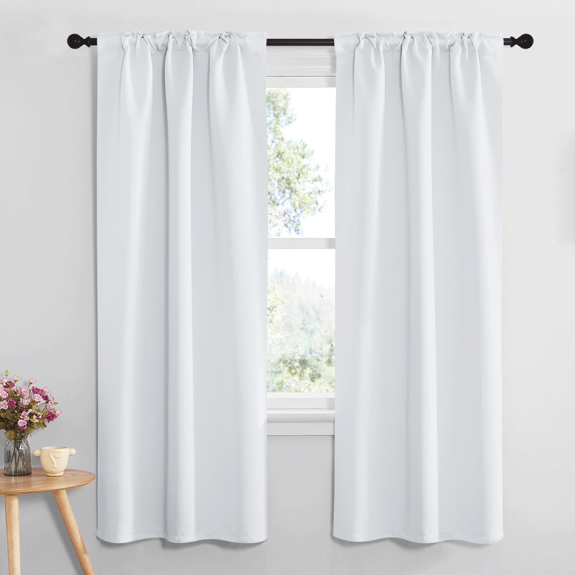 Nicetown Living Room Darkening Curtains - (Cloud Grey Color) W34 X L72, Set Of 2, Home Decor Room Darkening Thermal Insulated Drapery Panels For Office/School/Hospital Window