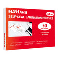 Hartwii 50 Pack Self Sealing Business Card Sheets,Waterproof Self-Adhesive Laminating Pouches,2.6X3.9 Inches, 10 Mil Thickness,
