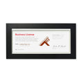 Golden State Art, Wood Frame for 4x9 Business License Certificate with Real Glass & Table-top Display, Black
