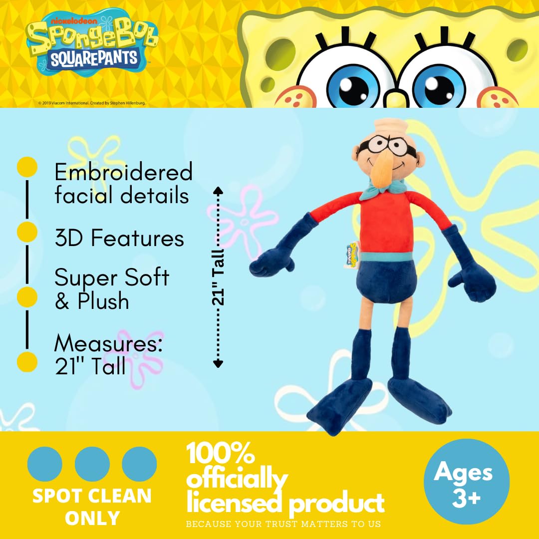 Franco Collectibles Spongebob Squarepants Barnacle Boy Bedding Super Soft Plush Decorative Throw Cuddle Pillow, (Officially Lice