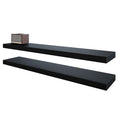 Bameos Floating Shelves, Black Wall Mounted Wooden Shelves With Invisible Brackets Set Of 2,47 X 9