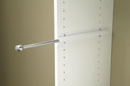 Easy Track RA1204 12 Inch Easily Accessible Metal Sliding Wardrobe Closet Organizer Rod with Installation Hardware Included, White