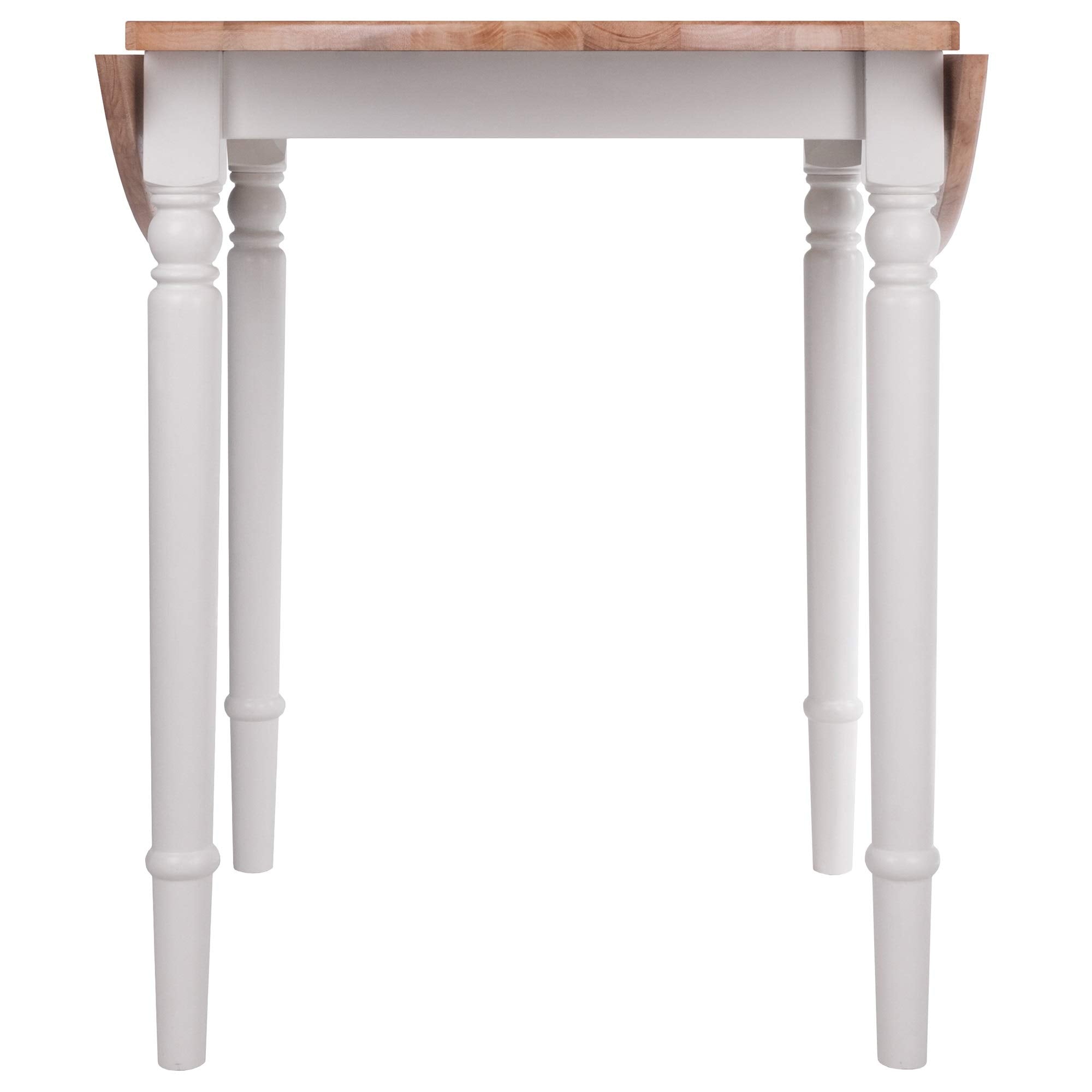 Ergode Wood Sorella Round Drop Leaf Table - Classic Farmhouse Style - Adjustable Size - Solid Wood - Easy Assembly