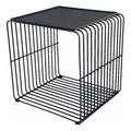 Pangea Home Fredo Modern Metal Side Table With A Tray Top In Black
