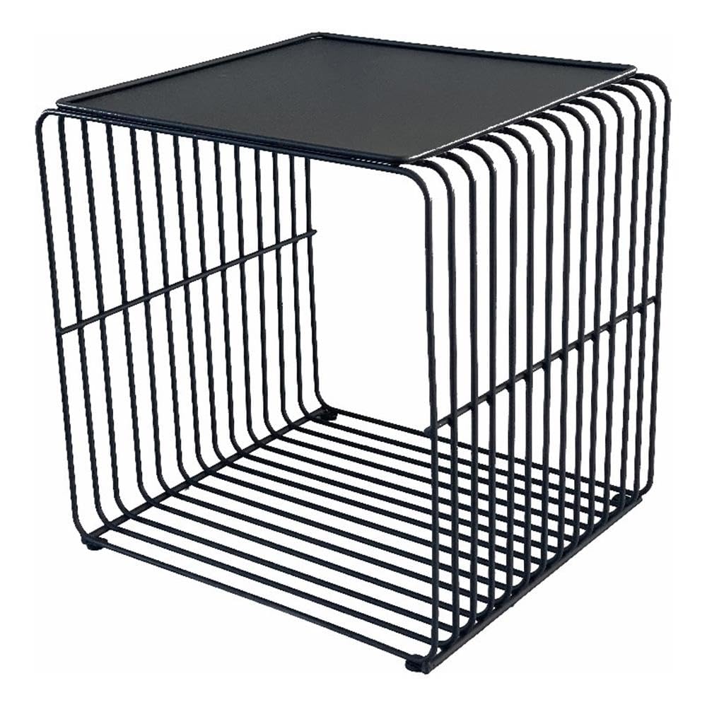 Pangea Home Fredo Modern Metal Side Table With A Tray Top In Black
