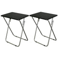 eHemco Folding TV Tray Tables for Eating, Portable Dinner Table for Small Space, Couch, Living Room, 19 X 15 X 26 Inches, Black,