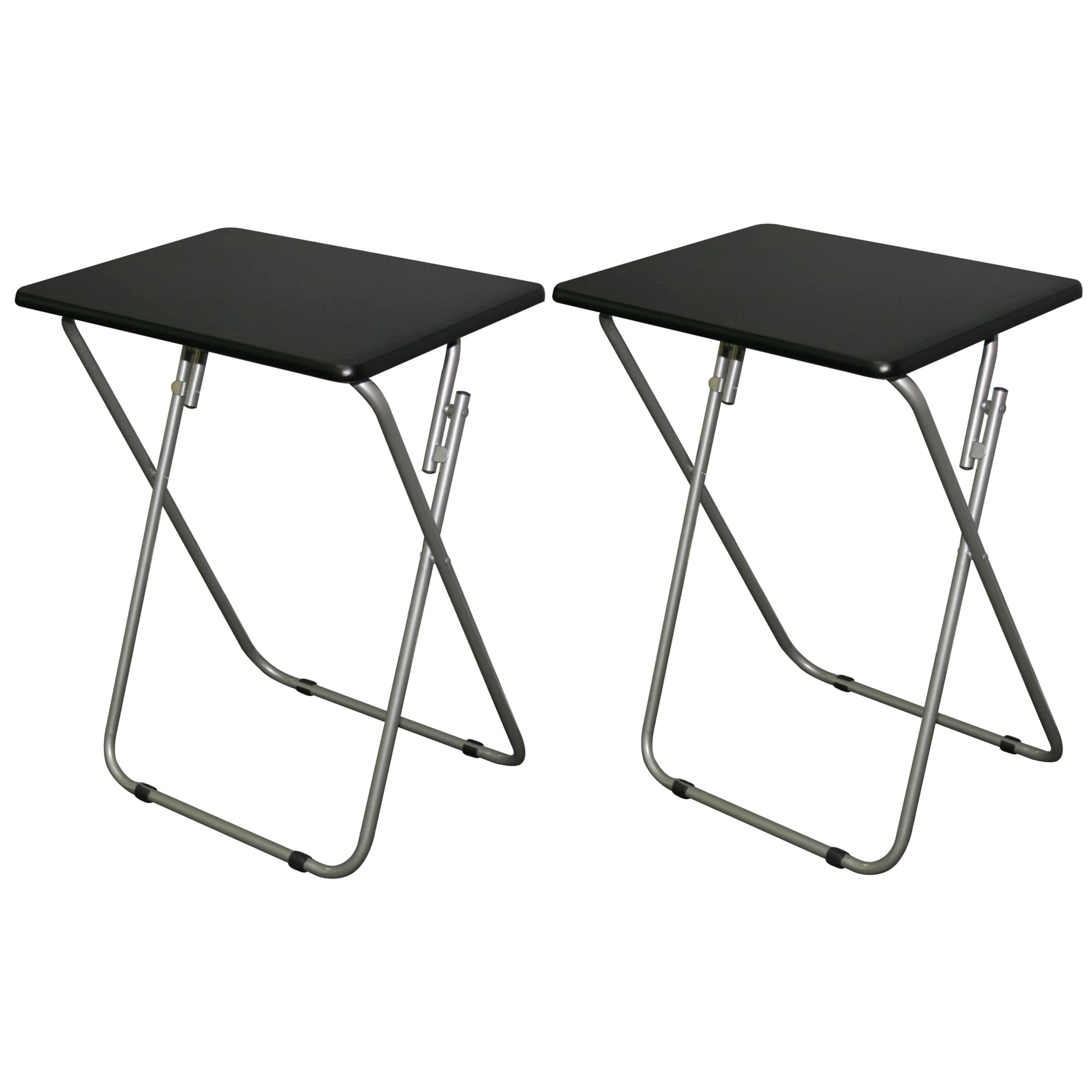 eHemco Folding TV Tray Tables for Eating, Portable Dinner Table for Small Space, Couch, Living Room, 19 X 15 X 26 Inches, Black,