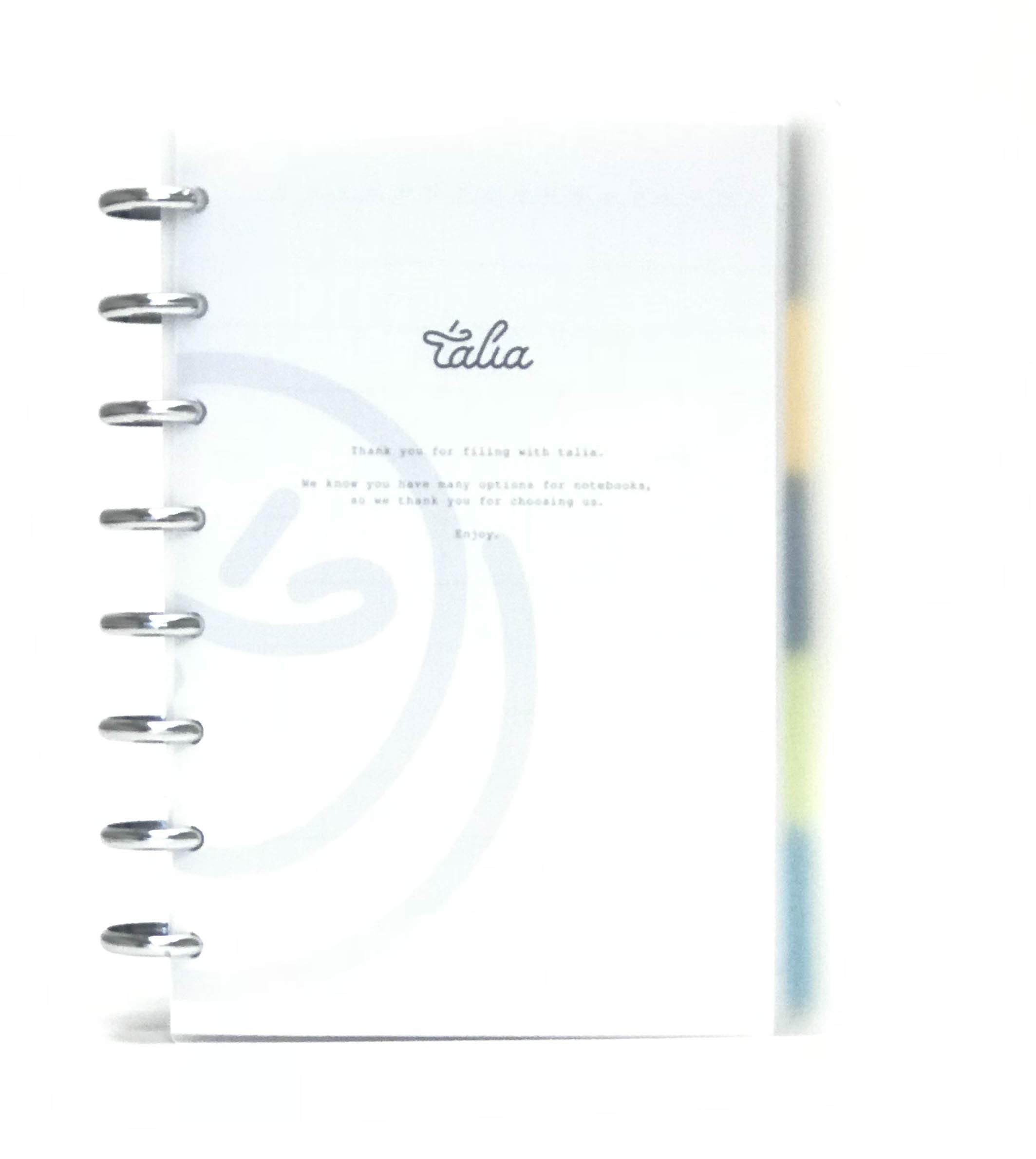 Talia Discbound Notebooks, Planner, Customizable, (Yclear W/Silver Discs, Junior (5.5In X 8.5In))