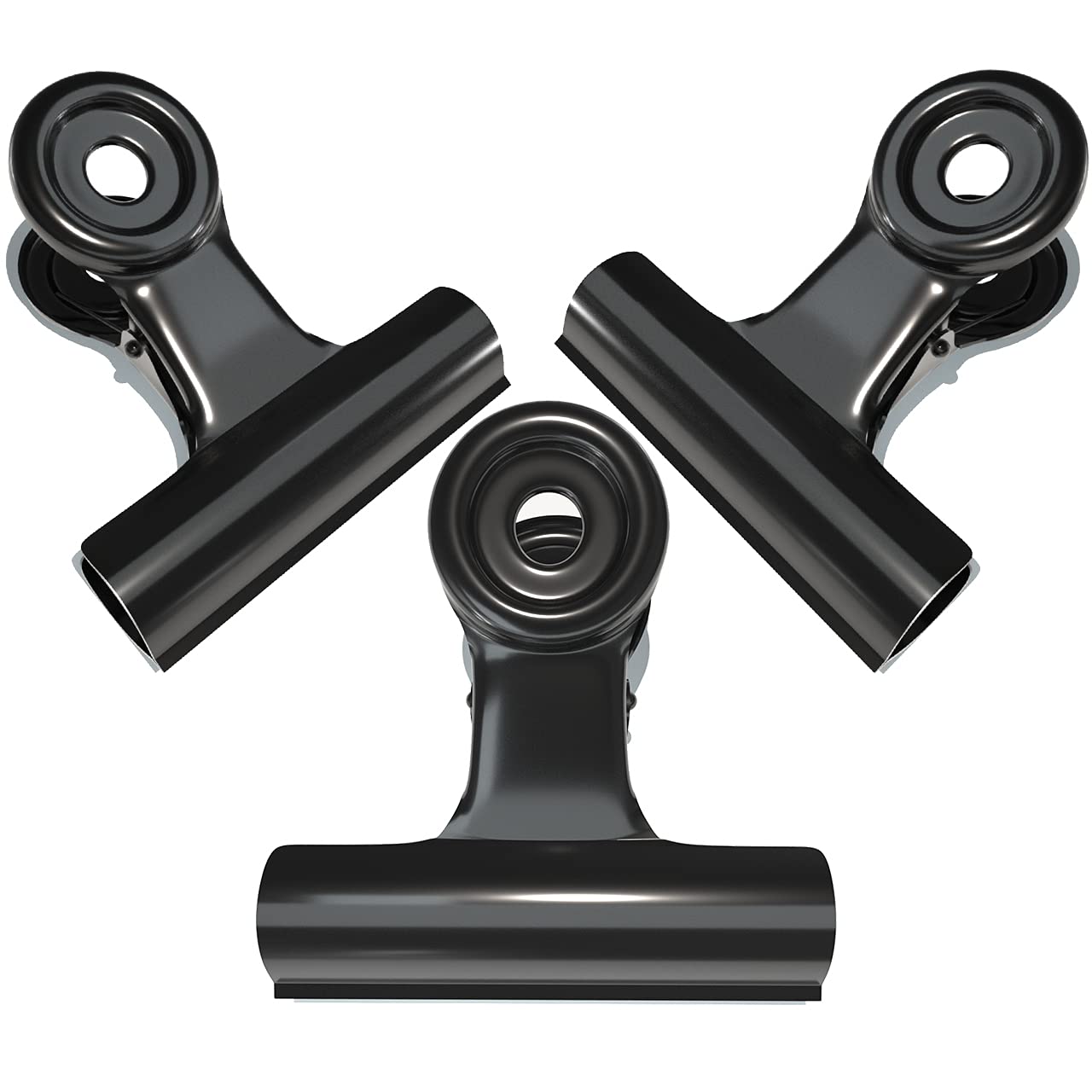 Grwanpen 28 Pack Black Bulldog Binder Paper Clips/Metal Hinge Clip File Clamps For Crafts, Food Bags, Drawings, Photos At Home K