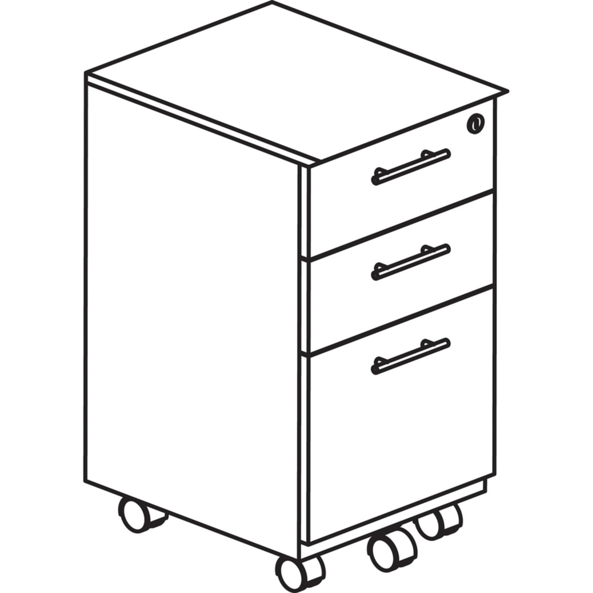 Safco Mayline Mnbbflgs Medina 3-Drawer Lockable Mobile File Cabinet, 26.75"H, Gray Steel Laminate