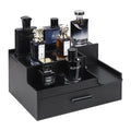 Butizone Cologne Organizer for Men, 3 Tier Perfume Stand Holder with Drawer and Hidden Compartment, Cologne Display Shelf for Dr