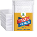 Water Resistant Bubble Envelope Mailers [10 Pack] 4 Inch X 7 Inch #000 White Poly Padded Shipping Envelopes Self Sealing Cushion