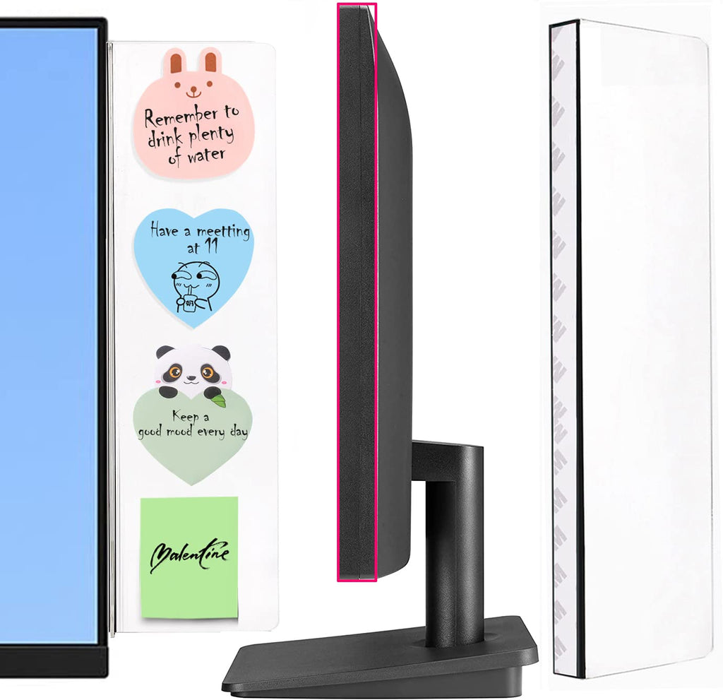 2 Pcs Large Computer Monitor Memo Board For No Edge Monitors,13.6 X 3.6 Inch Monitor Sticky Note Holder Computer Monitor Message