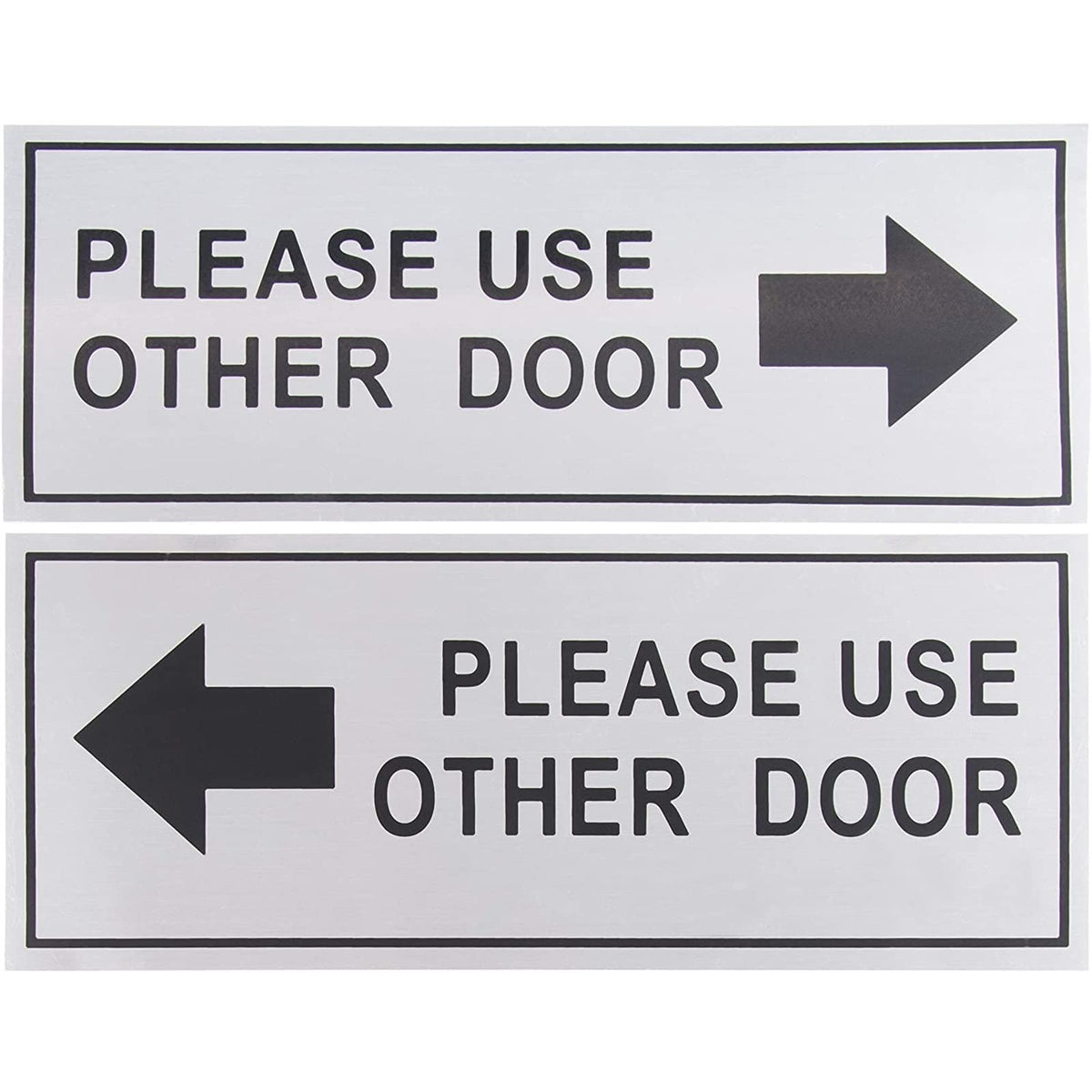 Juvale Please Use Other Door Signs - 2-Pack Metal Please Use Other Door Signs, Aluminum Self-Adhesive Wall Plates, Ideal For Off