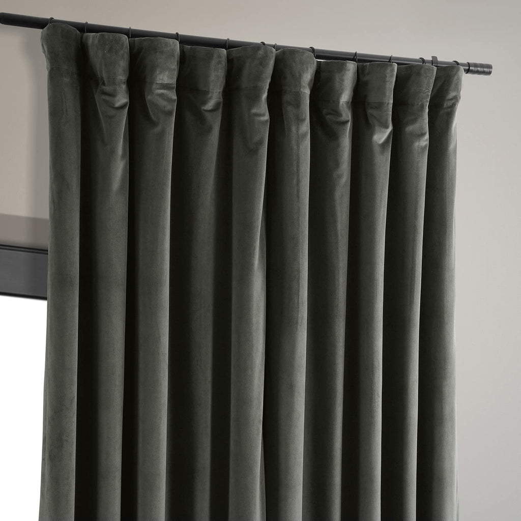 Hpd Half Price Drapes Signature Velvet Thermal Blackout Curtains For Living Room 96 Inch Long (1 Panel) Rod Pocket Insulated Blackout Curtains For Bedroom Window Curtains, 100W X 96L, Gunmetal Grey