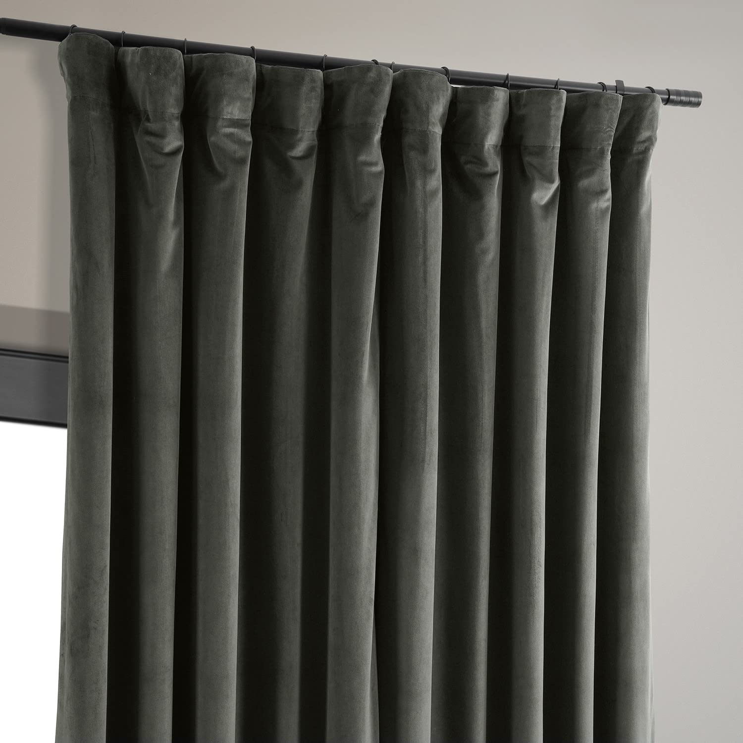 Hpd Half Price Drapes Signature Velvet Thermal Blackout Curtains For Living Room 96 Inch Long (1 Panel) Rod Pocket Insulated Blackout Curtains For Bedroom Window Curtains, 100W X 96L, Gunmetal Grey
