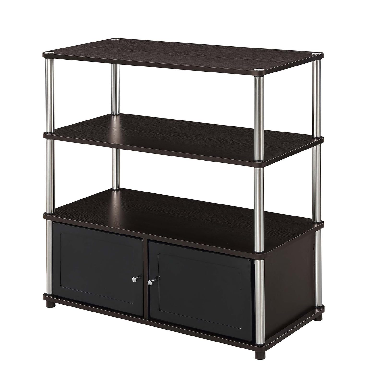 Convenience Concepts Designs2Go Highboy TV Stand with Storage Cabinets and Shelves for TVs up to 40 Inches, Espresso