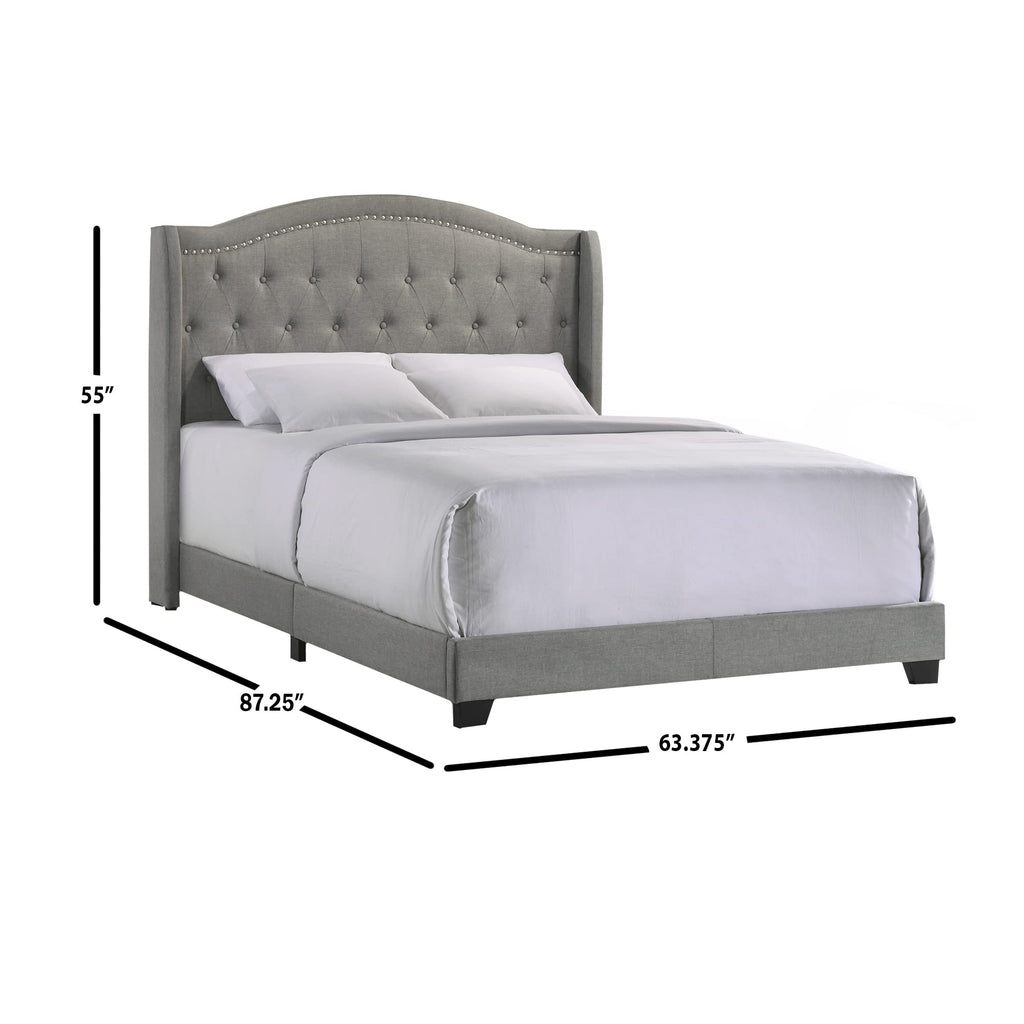 Intercon Rhyan UPH Bed Platform, Queen (U.S. Standard), Gray