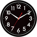 AKCISOT Wall ClockModern Black Silent Non Ticking Wall Clocks Battery Operated 10 Inch,Small Analog Classic Clock Decorative for