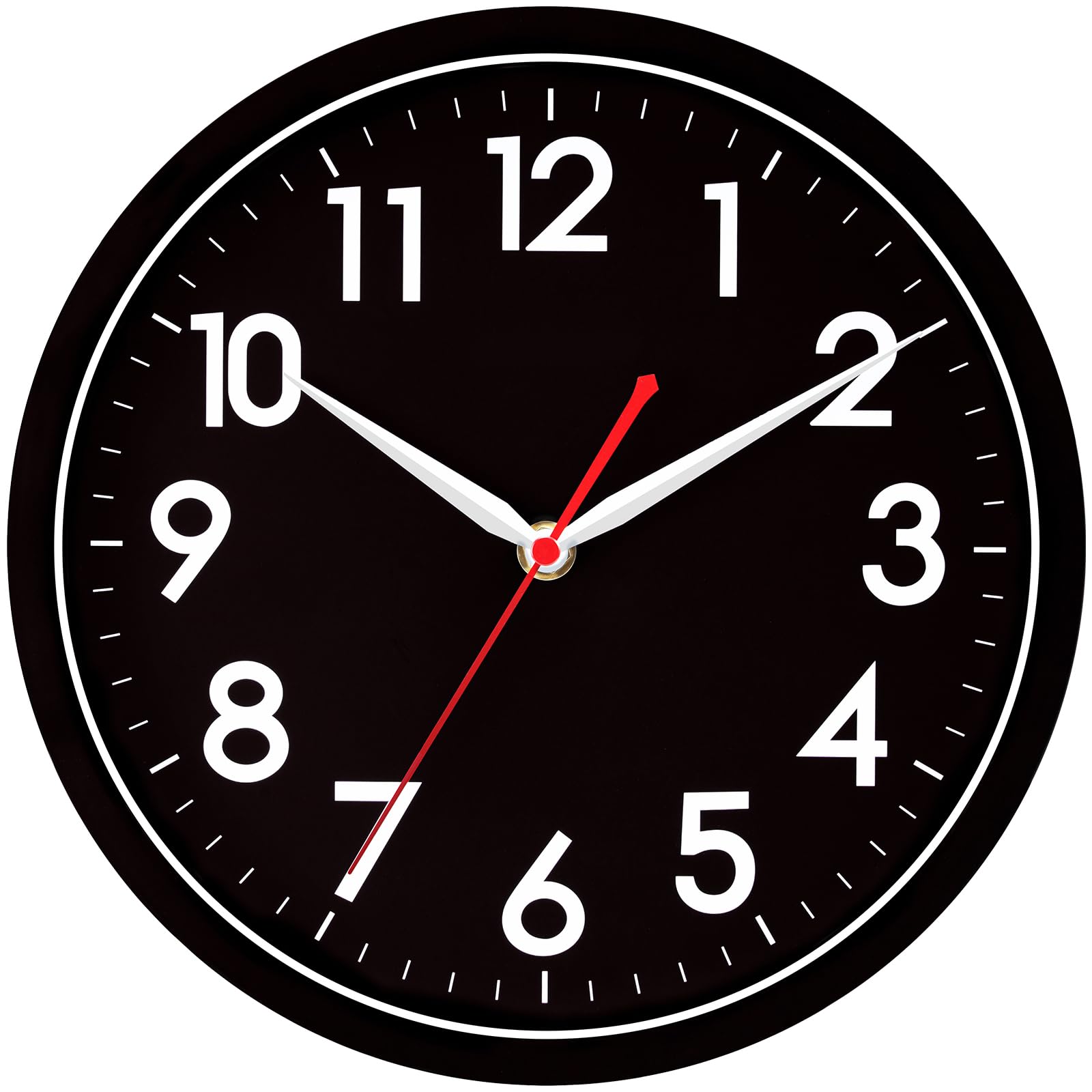 AKCISOT Wall ClockModern Black Silent Non Ticking Wall Clocks Battery Operated 10 Inch,Small Analog Classic Clock Decorative for