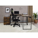 Acme Zaidin Wooden Rectangle Top Writing Desk In Weathered Oak And Black