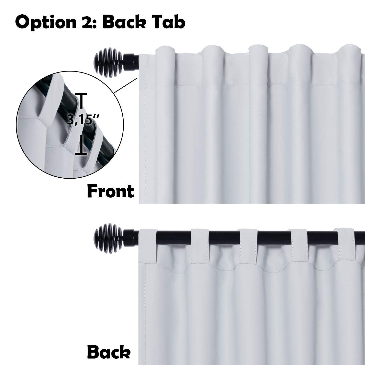 Dwcn Patio Sliding Door Curtains - Extra Wide Curtains For Door, Privacy Room Divider Blackout Thermal Curtain Panel With Back T