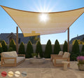 Gorilla Grip Heavy Duty Sun Shade, Uv Protection Fade Tear And Rust Resistant Rectangle Sunshade Canopy, Curved Edges Blocks Sunlight, Breathable Sail, Outdoor Patio, Lawn Garden 10X13 Ft Sand