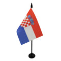 Croatia Table Flag 4' X 6' - Croatian Desk Flag 15 X 10 Cm - Black Plastic Stick And Base - Az Flag