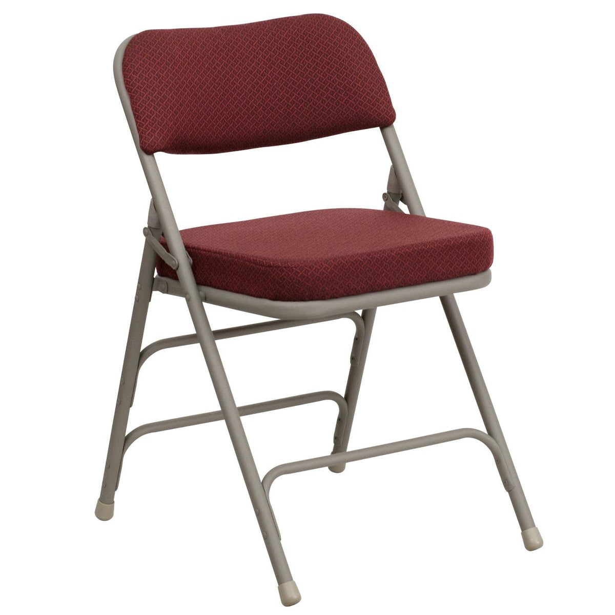 Flash Furniture Hercules Series Metal Folding Chairs With Cushioned Seat, Fabric Upholstered Event Chairs With 300-Lb. Static Weight Capacity, Set Of 2, Burgundy