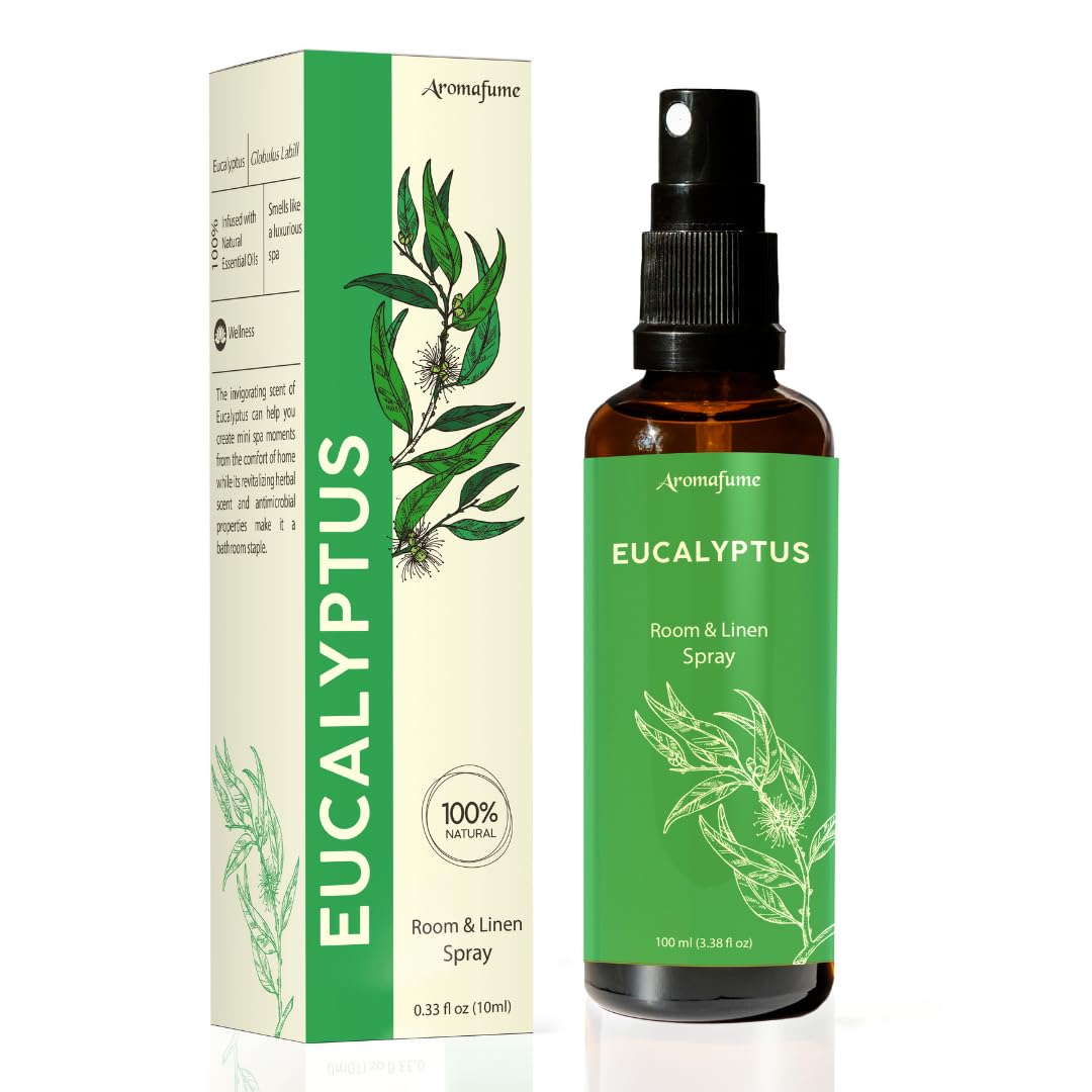 Eucalyptus Room, Linen & Pillow Spray by Aromafume | 100ml/3.38 fl oz | with Pure Eucalyptus Essential Oil | Aromatherapy | Mist