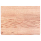 vidaXL Solid Oak Wood Wall Shelf Light Brown: Durable, Versatile, Varnished, Handmade Live Edge Design, High Load Capacity