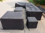 Flr 126Inches Patio Table Cover Veranda Rectanguler Black Waterproof Outdoor Dinner Protector Dust-Proof Table Desk Cover Furnit