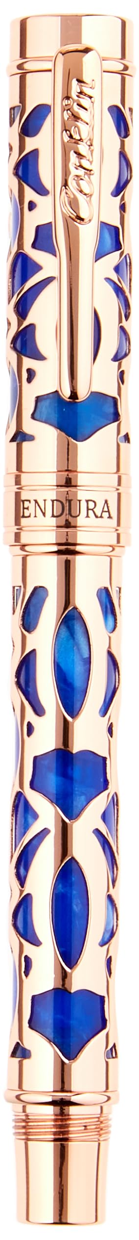Conklin Endura Deco Crest Rollerball Pen In Blue With Chrome Accents - Refillable Rollerball Writing Instrument Pen Company