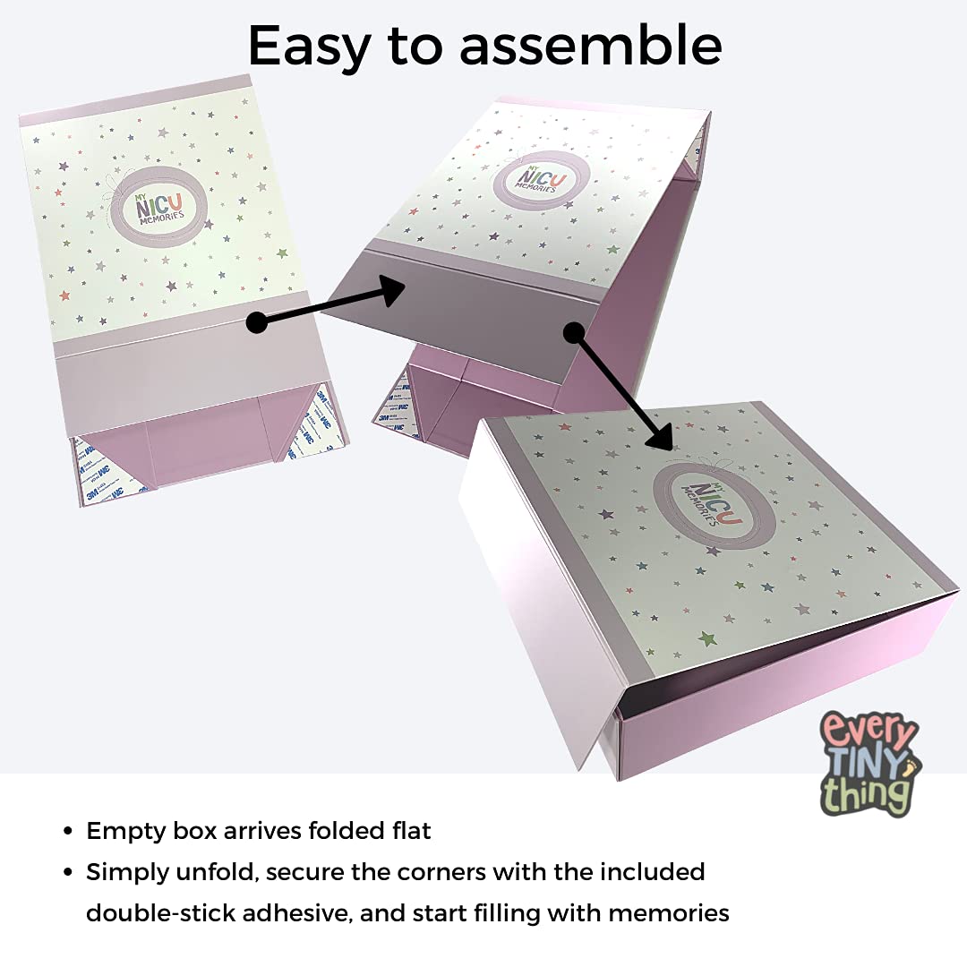 'My Nicu Memories'' Keepsake Box - Magnet Closure Box For Storing Nicu Memorabilia (White, Large)