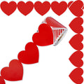 Whaline 65.6Ft Valentine'S Day Bulletin Board Border Heart Trim Border Non-Stick Red Paper Border Roll For Back To School Classr