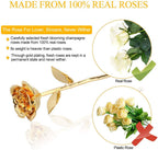 24K Gold Rose For Her, Eternal Love Real Golden Plated Preserved Eternal Rose Flower, Best Present For Anniversary Day Wife/Mom/