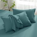 Aormenzy Microfiber Pillow Cases - Standard Size Set Of 2-1800 Thread Count Ultra Soft Teal Pillowcases - Wrinkle Resistant Pill